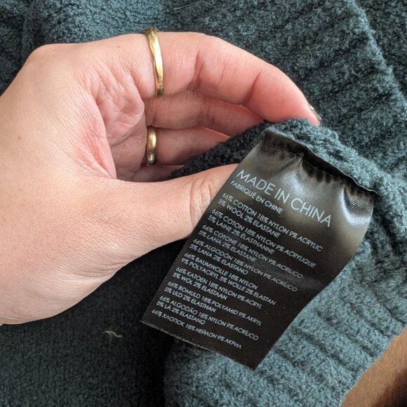 FOREST GREEN RALPH LAUREN VINTAGE KNIT HOODIE - Picture 3 of 4